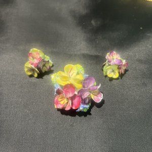 ARTONE BONE CHINA FLOWER BROOCH /PIN / EARRINGS NOT PERFECT